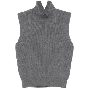 Dondup, Dames, Truien, Grijs, Maat: L Wol,