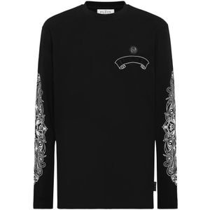 Philipp Plein, Heren, Tops, Zwart, Maat: S Katoen,