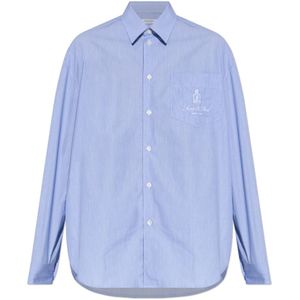 Sporty & Rich, Dames, Blouses & Shirts, Blauw, Maat: XS Katoen,