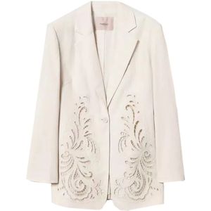 Twinset, Dames, Jassen, Beige, Maat: M Kasjmier,