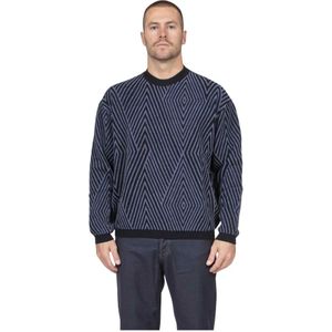 Emporio Armani, Heren, Truien, Blauw, Maat: S Wol,