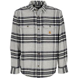 Carhartt Wip, Heren, Overhemden, Grijs, Maat: S Flanel,