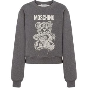 Moschino, Dames, Sweatshirts & Hoodies, Grijs, Maat: XS Katoen,