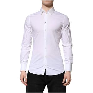 Dolce & Gabbana, Heren, Overhemden, Wit, Maat: XS Katoen,