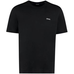 Zegna, Heren, Tops, Zwart, Maat: S Katoen,