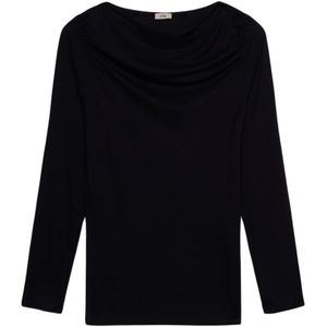 Oltre, Dames, Tops, Blauw, Maat: S Viscose,