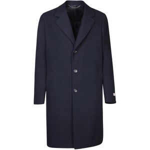 Canali, Heren, Mantels, Blauw, Maat: 2XL Wol,