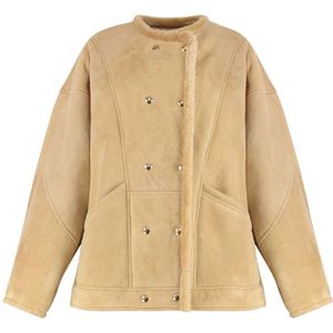 Halfboy, Dames, Jassen, Beige, Maat: M Leer,
