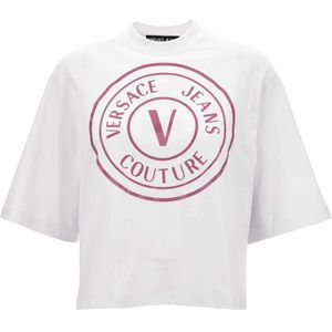 Versace Jeans Couture, Dames, Tops, Wit, Maat: S Katoen,