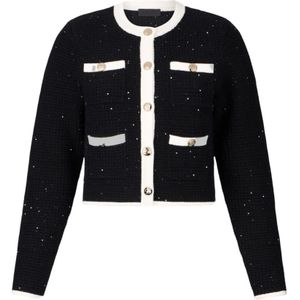 Liu Jo, Dames, Truien, Zwart, Maat: XS Viscose,