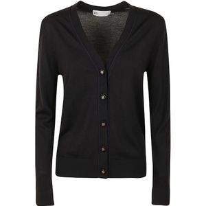 Tory Burch, Dames, Truien, Zwart, Maat: L Zijde,