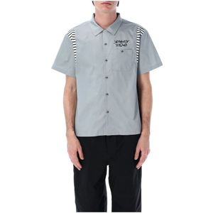 Brain Dead, Heren, Overhemden, Blauw, Maat: M Katoen,