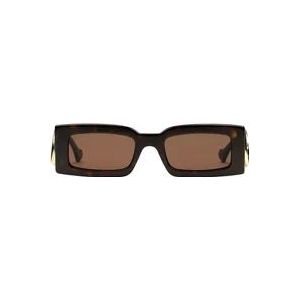 Gucci Vrouwen vierkante acetaat zonnebril in donkerbruine schildpad , Brown , Dames , Maat: 53 MM