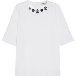 Max Mara, Dames, Tops, Wit, Maat: XS Katoen,