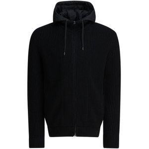 Herno, Heren, Sweatshirts & Hoodies, Zwart, Maat: M Wol,