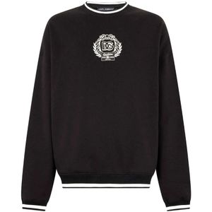 Dolce & Gabbana, Heren, Sweatshirts & Hoodies, Zwart, Maat: S