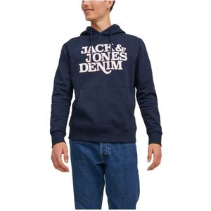 Jack & Jones, Heren, Sweatshirts & Hoodies, Blauw, Maat: M Katoen,