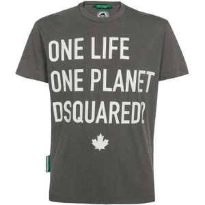 Dsquared2, Heren, Tops, Grijs, Maat: S Katoen,