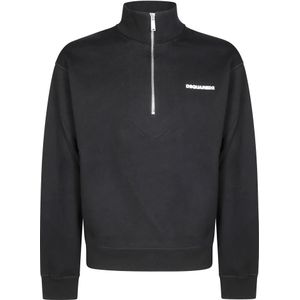 Dsquared2, Heren, Sweatshirts & Hoodies, Zwart, Maat: S
