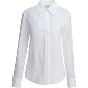 Sportmax, Dames, Blouses & Shirts, Wit, Maat: XS Katoen,