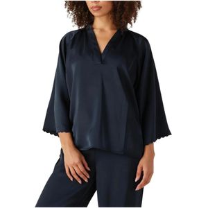 Bruuns Bazaar, Dames, Blouses & Shirts, Blauw, Maat: XS Poliester,