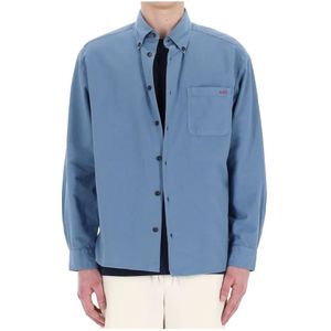 A.p.c., Heren, Overhemden, Blauw, Maat: M Katoen,