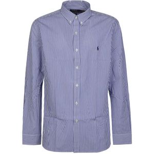 Polo Ralph Lauren, Heren, Overhemden, Blauw, Maat: 2XL Katoen,