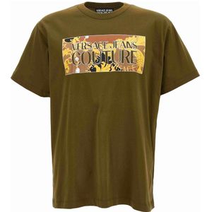 Versace Jeans Couture, Heren, Tops, Groen, Maat: M Katoen,