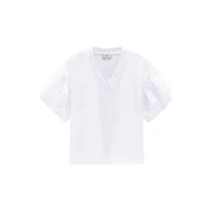 Woolrich Witte T-shirt, Klassieke Stijl , White , Dames , Maat: M