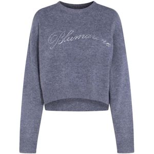 Blumarine, Dames, Truien, Grijs, Maat: S Wol,