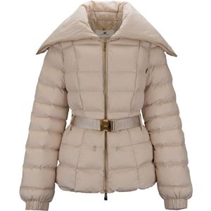 Elisabetta Franchi, Dames, Jassen, Beige, Maat: XL Polyamide,