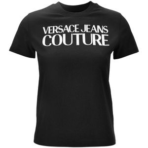 Versace Jeans Couture, Dames, Tops, Zwart, Maat: XL Katoen,
