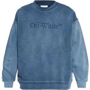 Off White, Heren, Sweatshirts & Hoodies, Blauw, Maat: 2XL Katoen,