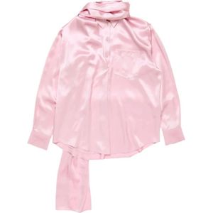 Acne Studios, Dames, Blouses & Shirts, Roze, Maat: S Satijn,