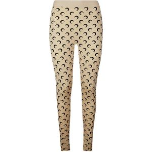 Marine Serre, Dames, Broeken, Beige, Maat: M Nylon,