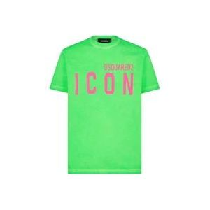 Dsquared2 Icon Logo T-shirt Roze , Green , Heren , Maat: L