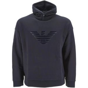 Emporio Armani, Heren, Sweatshirts & Hoodies, Blauw, Maat: XL