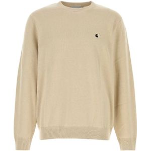Carhartt Wip, Heren, Sweatshirts & Hoodies, Beige, Maat: S Katoen,