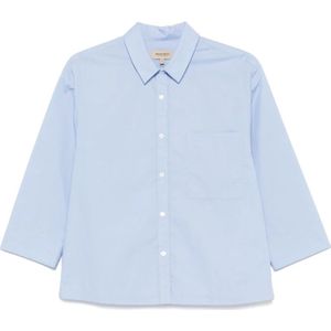 Woolrich, Dames, Blouses & Shirts, Blauw, Maat: S Wol,