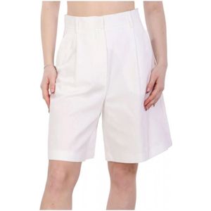 Weekend Max Mara, Dames, Korte broeken, Wit, Maat: L Katoen,