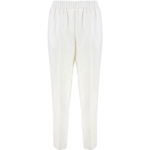 Peserico, Dames, Broeken, Wit, Maat: 2XL Viscose,