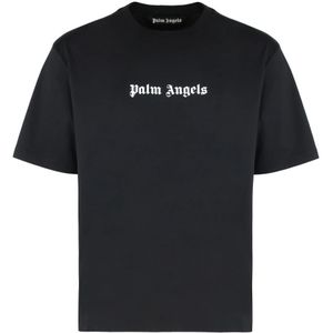 Palm Angels, Heren, Tops, Zwart, Maat: 2XL Katoen,