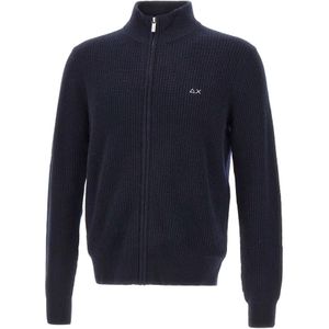 Sun68, Heren, Truien, Blauw, Maat: S Wol,