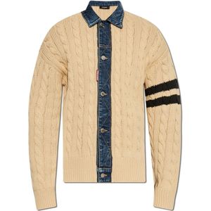 Dsquared2, Heren, Truien, Beige, Maat: M Denim,