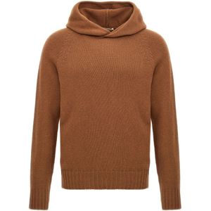 Ma'ry'ya, Heren, Sweatshirts & Hoodies, Bruin, Maat: XL Wol,