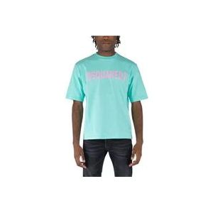 Dsquared2 Grote Logo T-Shirt , Green , Heren , Maat: L