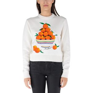 Casablanca, Dames, Sweatshirts & Hoodies, Wit, Maat: M Katoen,