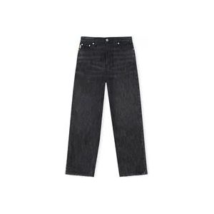 Ganni Stonewashed Zwarte Cropped Jeans , Black , Dames , Maat: W30