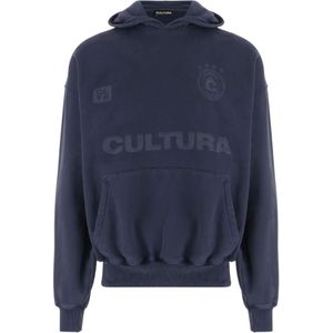 Cultura, Heren, Sweatshirts & Hoodies, Blauw, Maat: L Katoen,