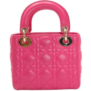 Dior Vintage, Dames, Pre-owned, Roze, Maat: ONE Size Leer,